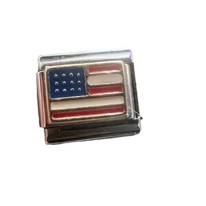 Authentic Zoppini Italian 9mm USA American Flag Charm